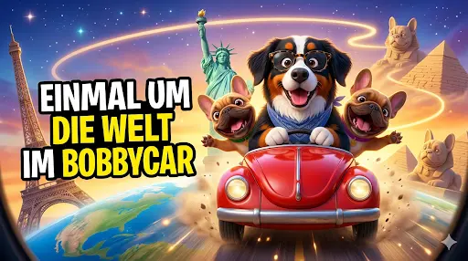 Einmal um die Welt im Bobbycar.